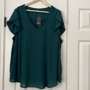 NWT green georgette blouse